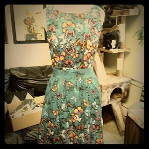 Lady vintage hand-made London butterfly dress